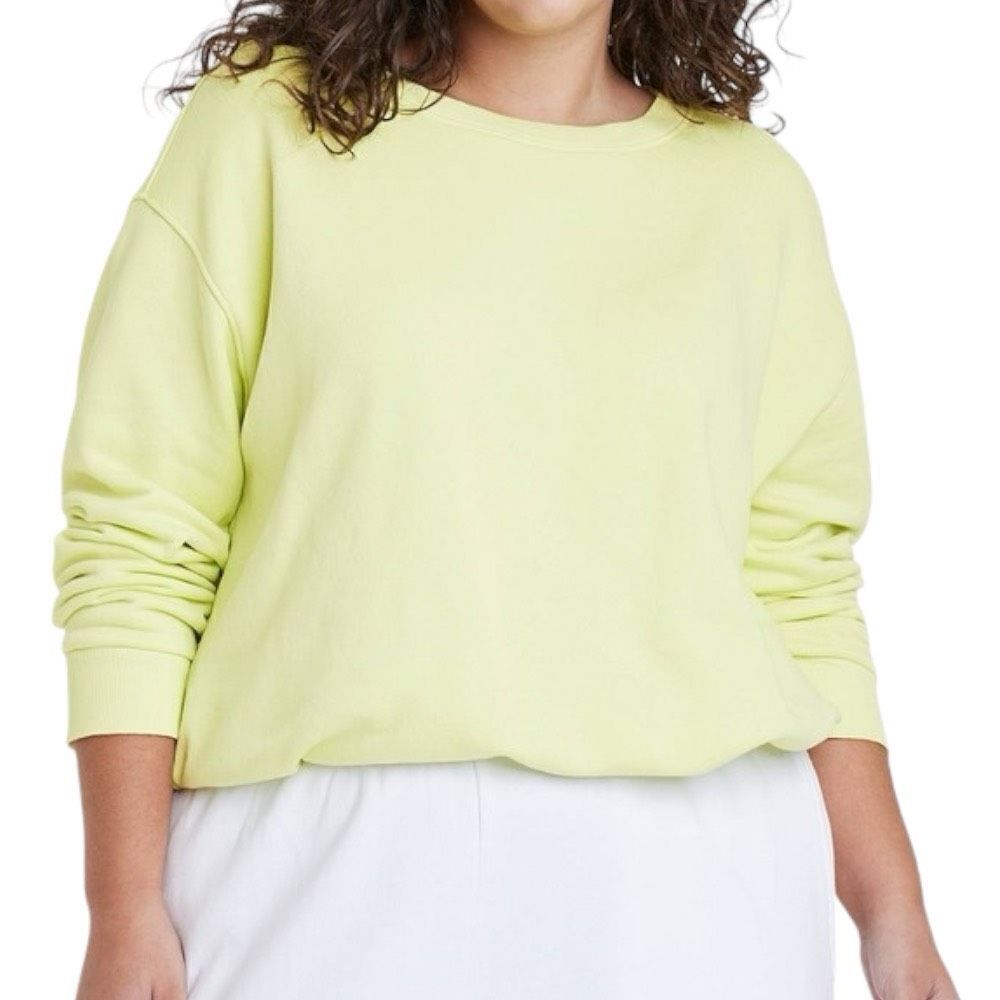 NEW Universal Thread Bubble Hem Lime Green Sweatshirt 1X